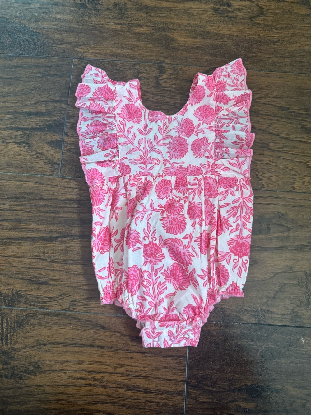Mudpie Ruffle Block Print Bubble romper